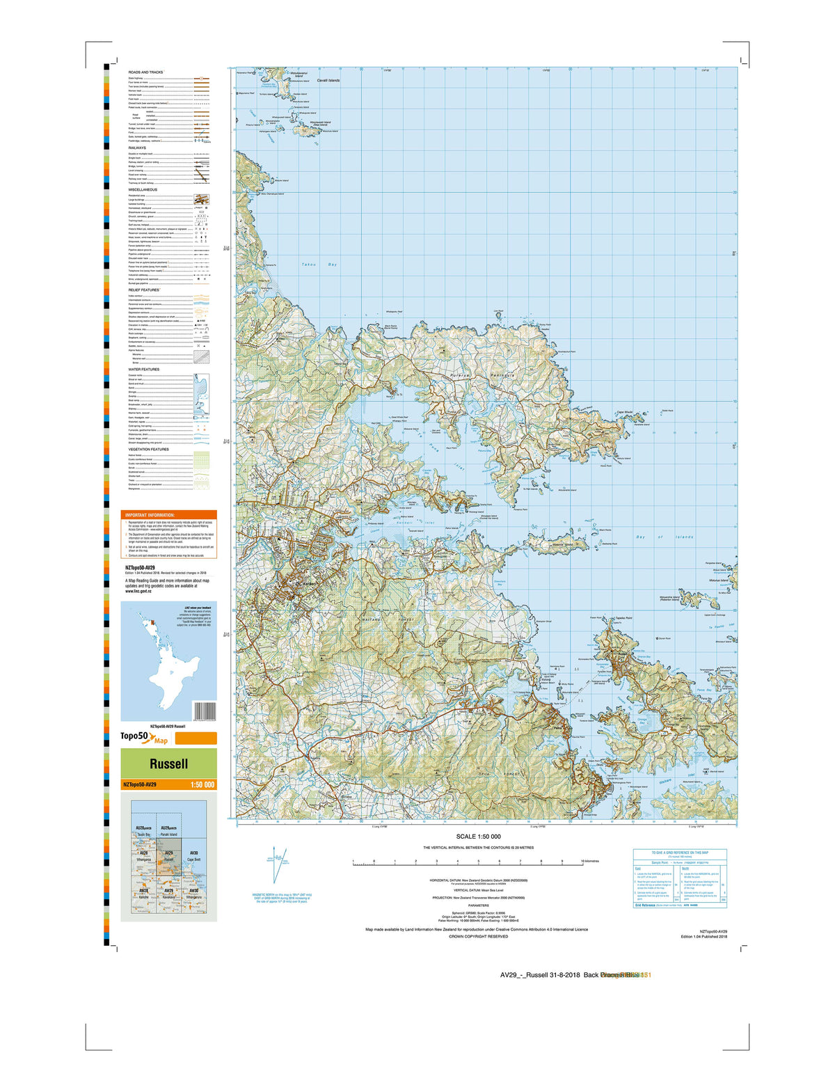 AV29 - Russell Topo50 map | Mapworld