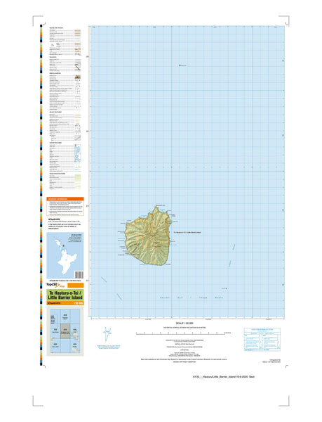 AY33 - Te Hauturu-o-Toi / Little Barrier Island Topo50 map
