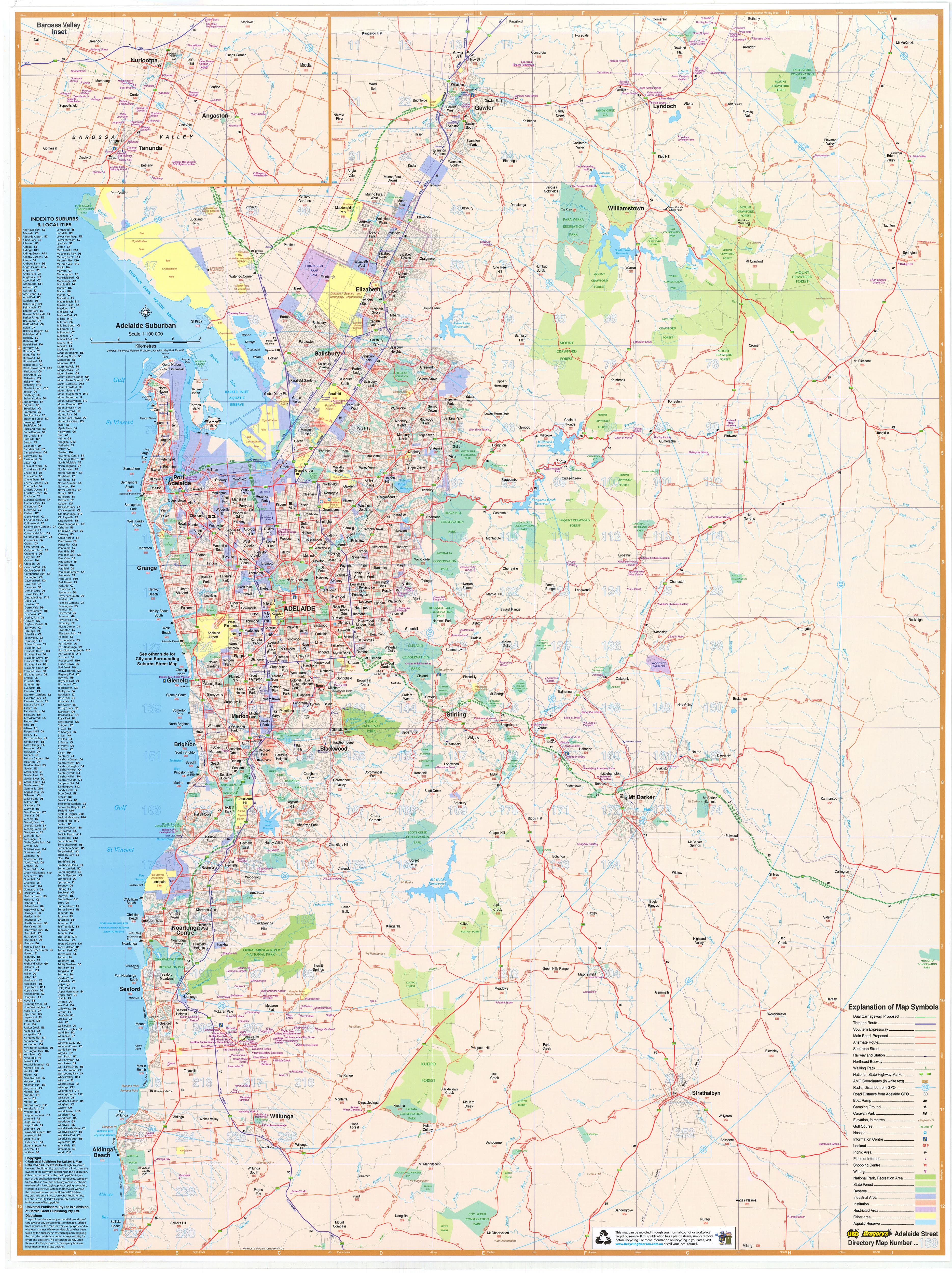 Adelaide Cbd Map.pdf Adelaide 562 Map Laminated Wall Map with (690mm) – UBD | Mapworld
