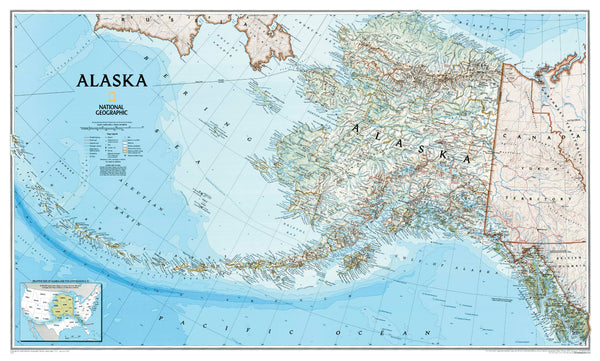 Alaska National Geographic 951 x 572mm Wall Map