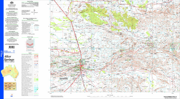 Alice Springs SF53-14 Topographic Map 1:250k