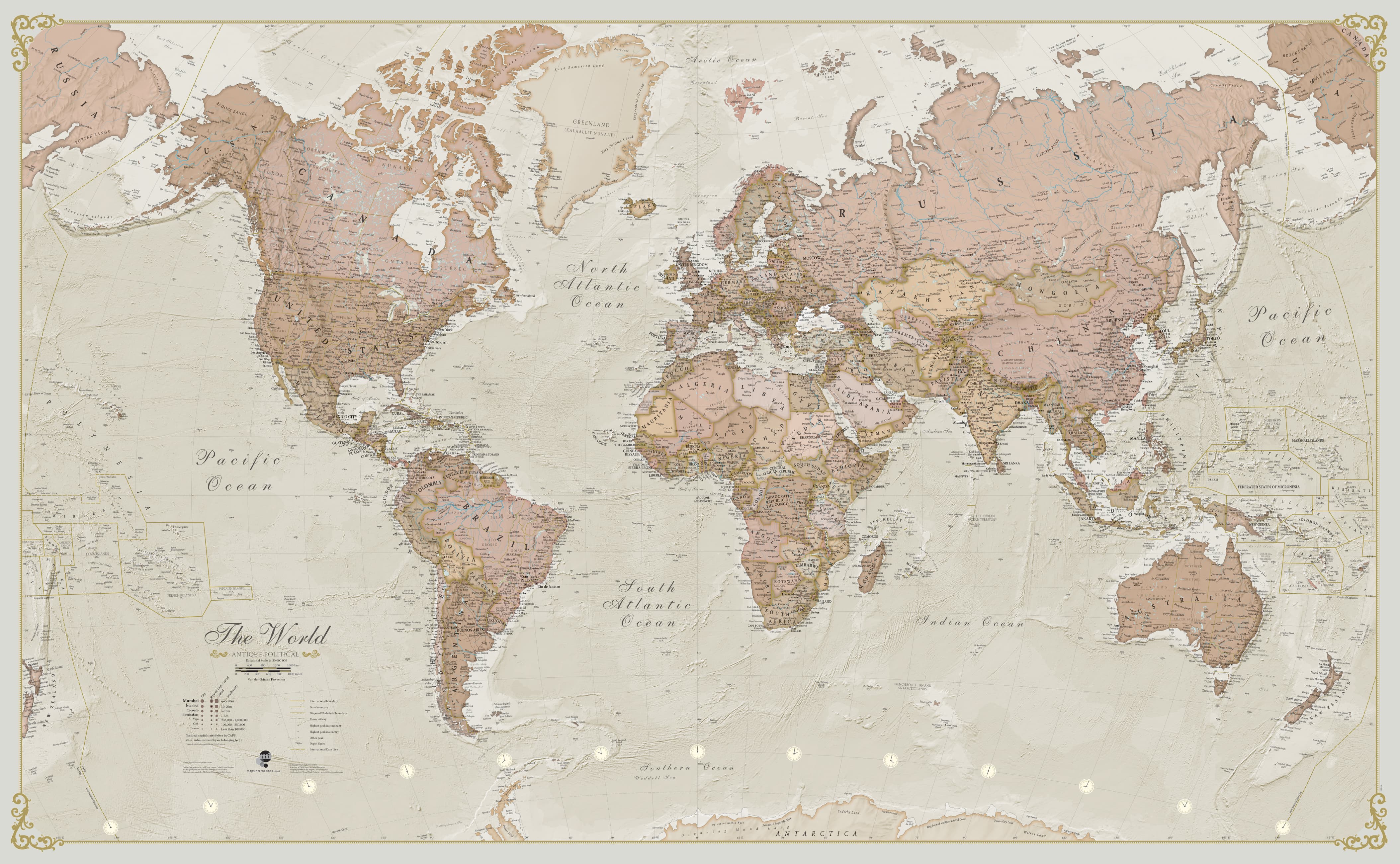 Antique World Maps International Wall Map Shop Mapworld
