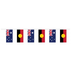 Australian & Aboriginal Flag Bunting 10 meter - Paper