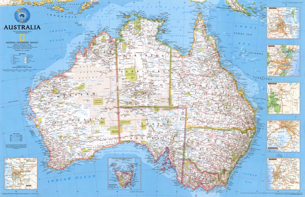 Australia 2000 Map by National Geographic