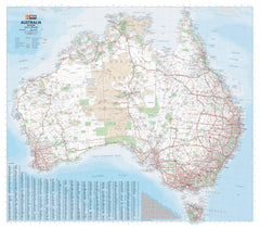 Australia Hema 1370 x 1200mm Supermap Paper Wall Map