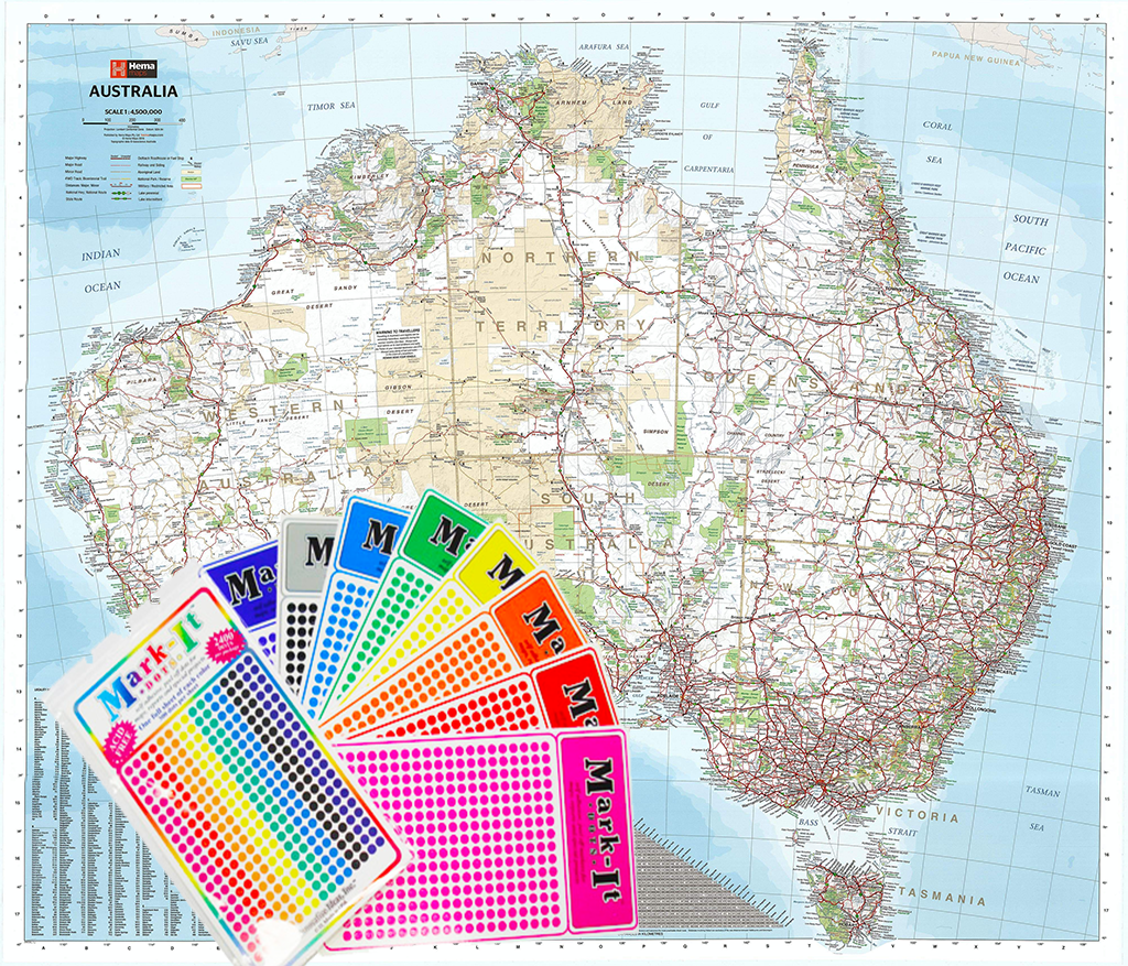 Buy Australia Hema Supermap Laminated, Wall Map - Mapworld