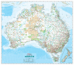 Australia & New Zealand Reference 1680 x 1480mm Laminated Wall Map