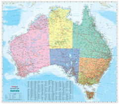 Australia Political Reference Laminated Wall Map
