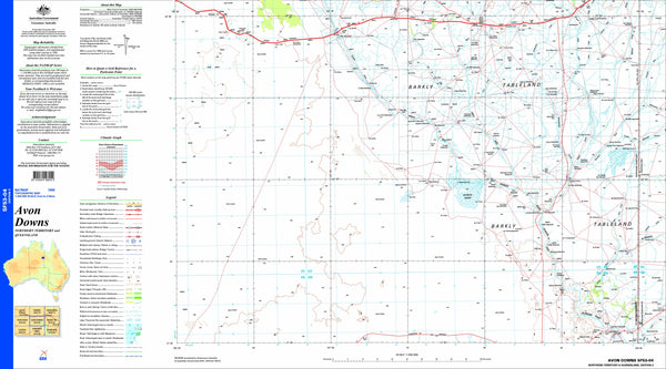 Avon Downs SF53-04 Topographic Map 1:250k