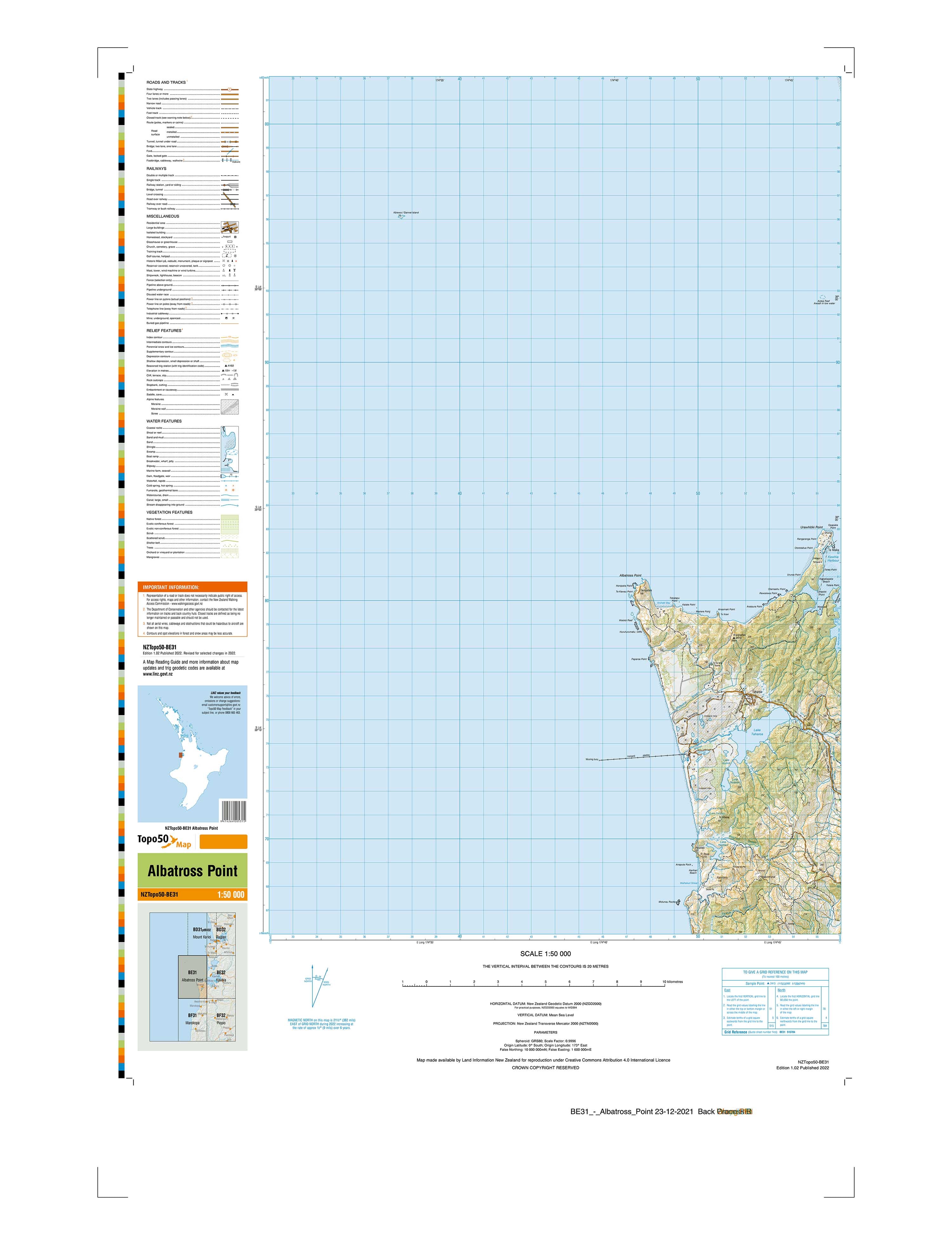 Albatross Map BE31 - Albatross Point Topo50 map | Mapworld