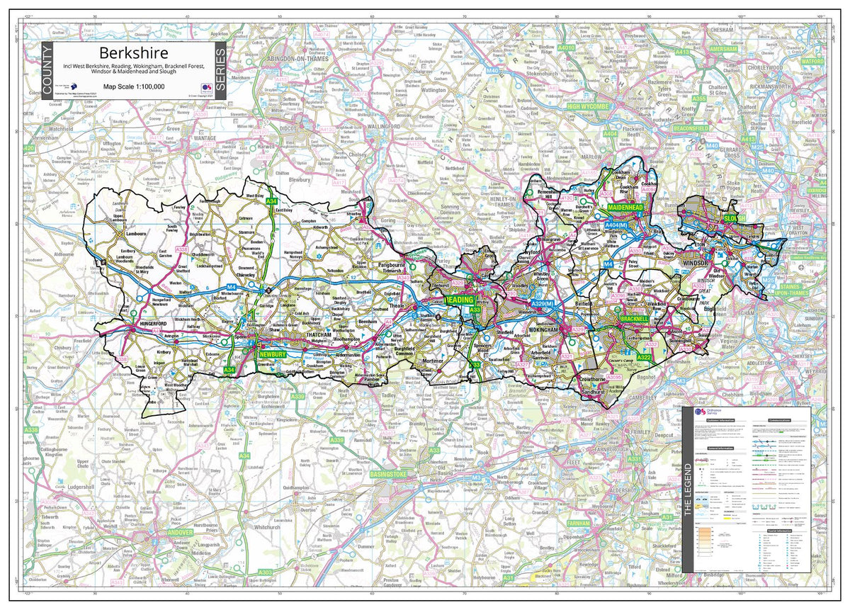 County Map of Berkshire | Mapworld