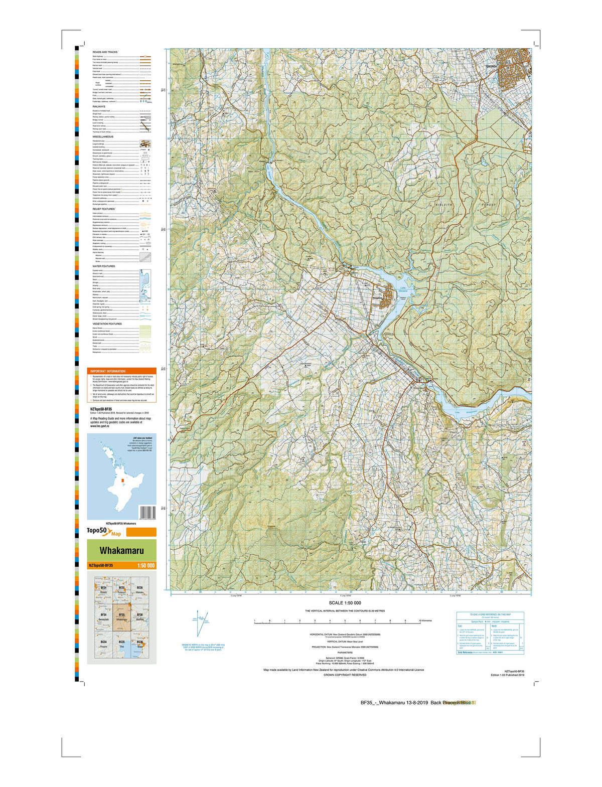 BF35 - Whakamaru Topo50 map | Mapworld