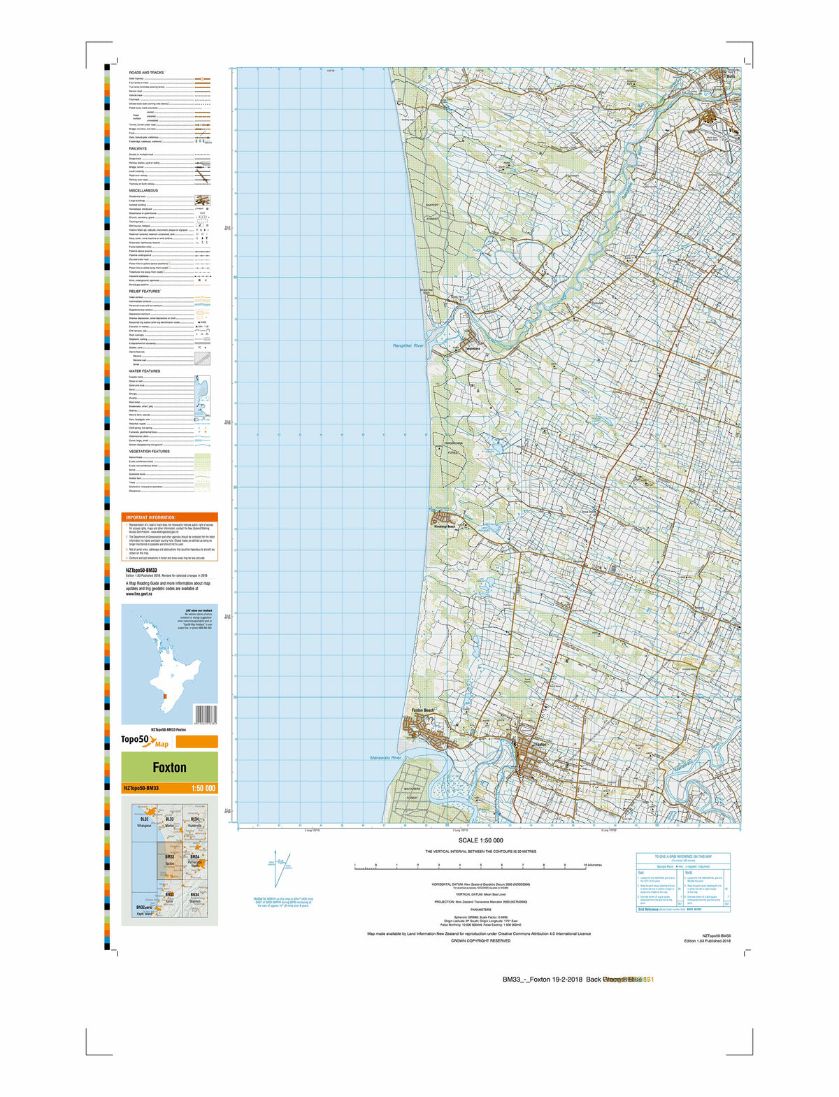 BM33 - Foxton Topo50 map | Mapworld