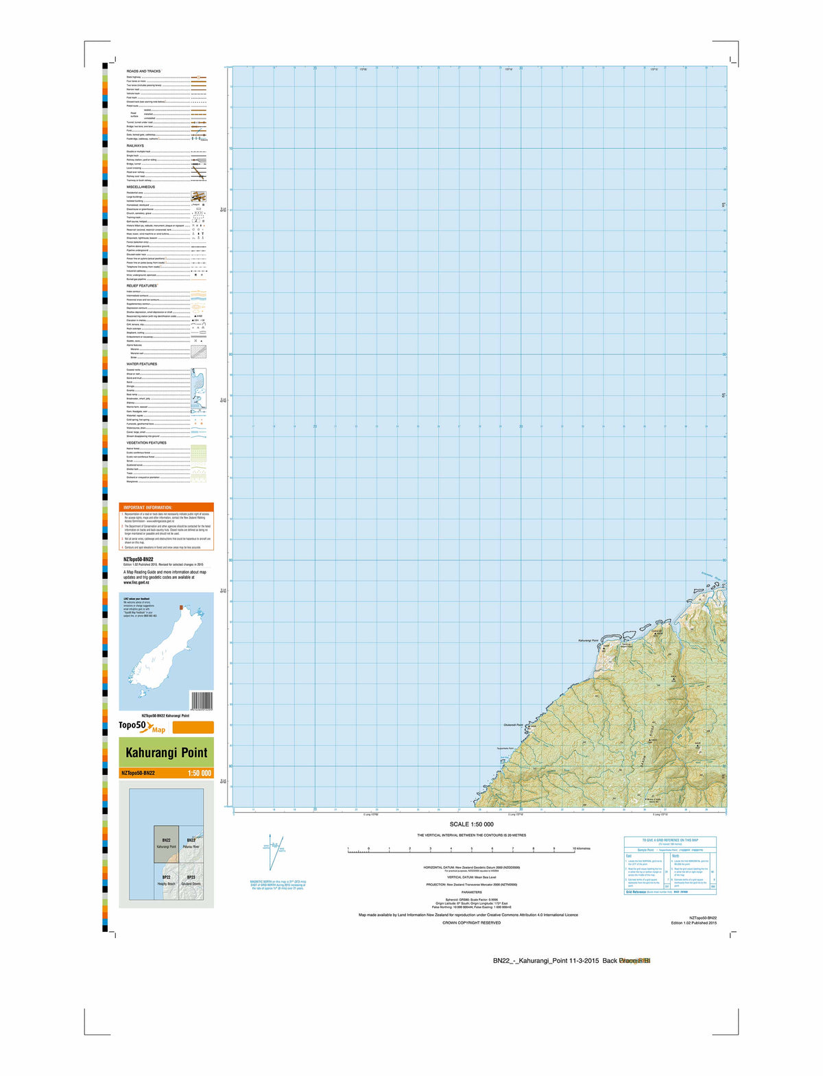 BN22 - Kahurangi Point Topo50 map | Mapworld