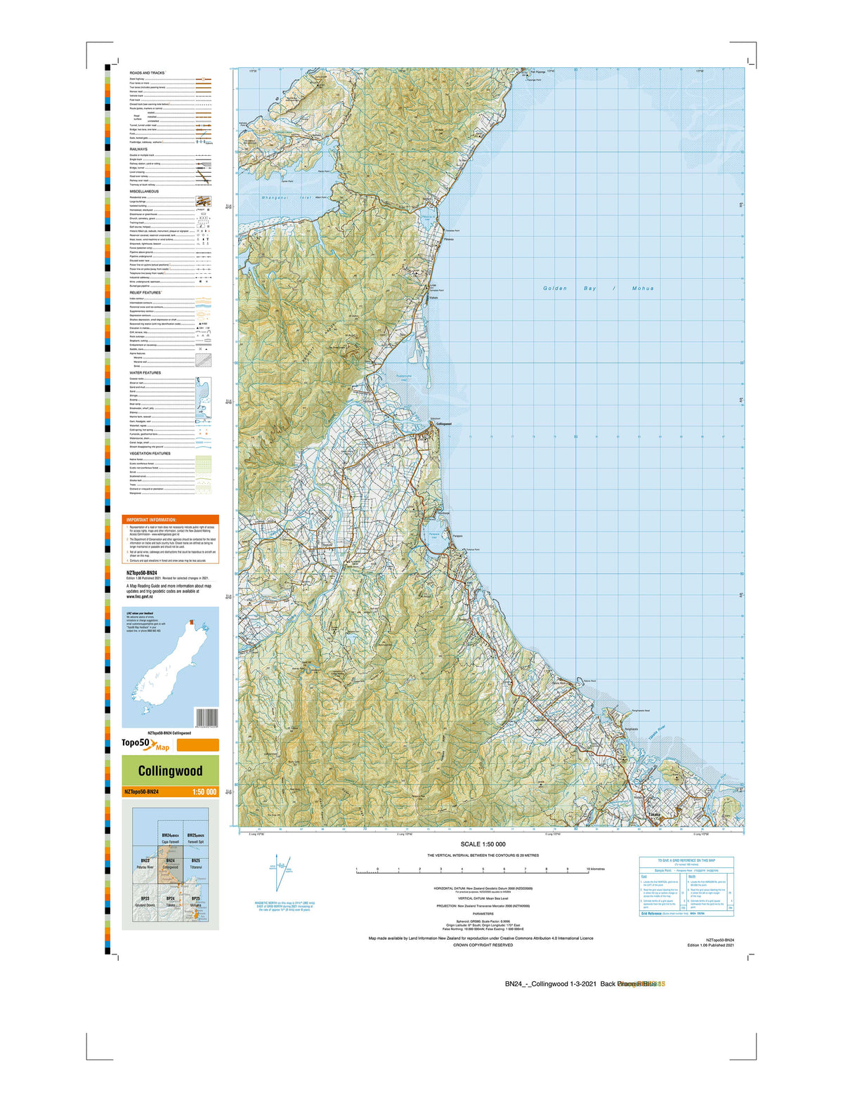 BN24 - Collingwood Topo50 map | Mapworld