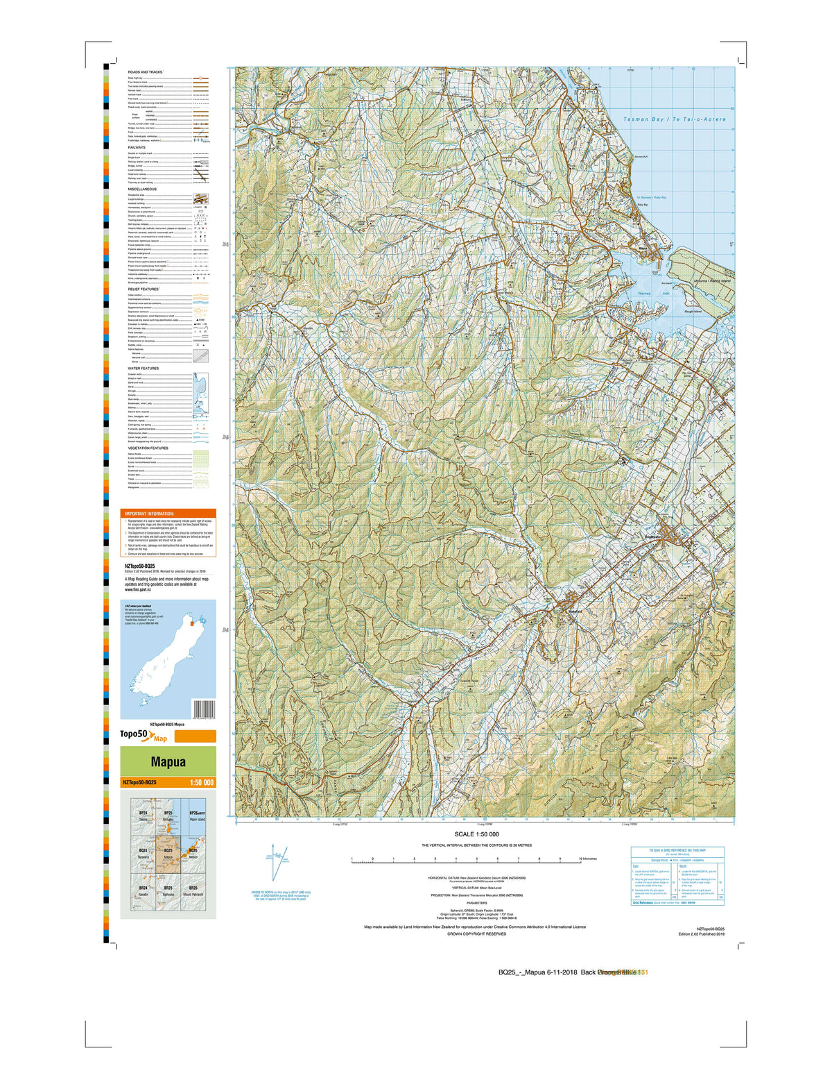 BQ25 - Mapua Topo50 map | Mapworld