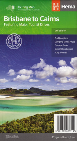 Brisbane to Cairns map by Hema Maps