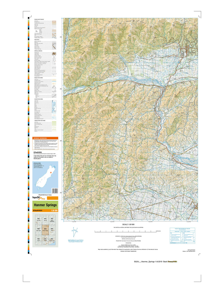 BU24 - Hanmer Springs Topo50 map | Mapworld