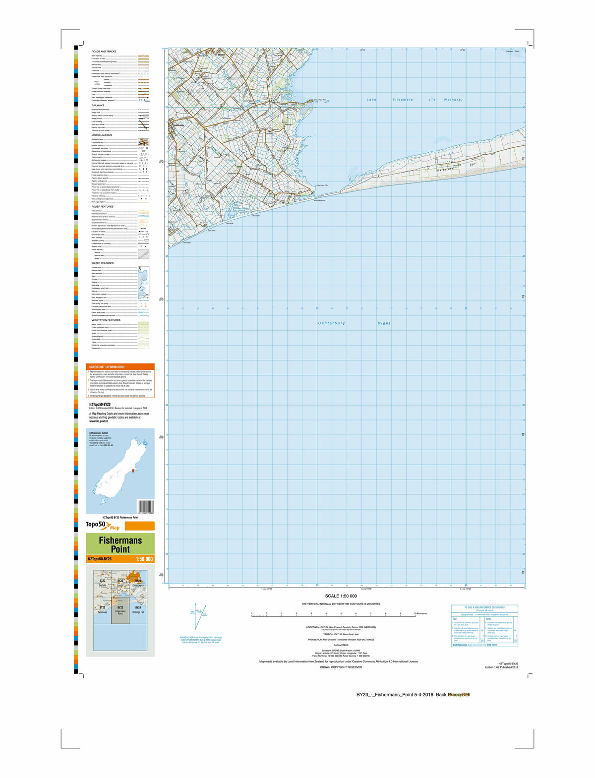 BY23 - Fishermans Point Topo50 map | Mapworld