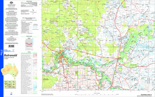 Balranald SI54-12 Topographic Map 1:250k