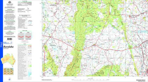 Baralaba SG55-04 Topographic Map 1:250k