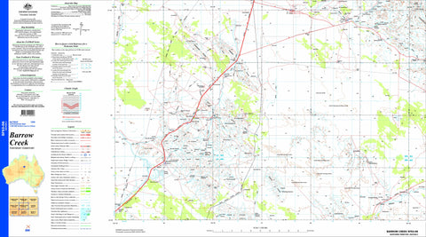 Barrow Creek SF53-06 Topographic Map 1:250k