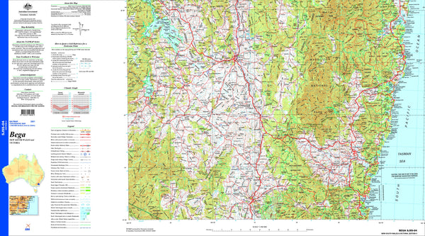 Bega SJ55-04 Topographic Map 1:250k