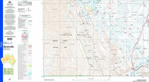 Birdsville SG54-05 Topographic Map 1:250k