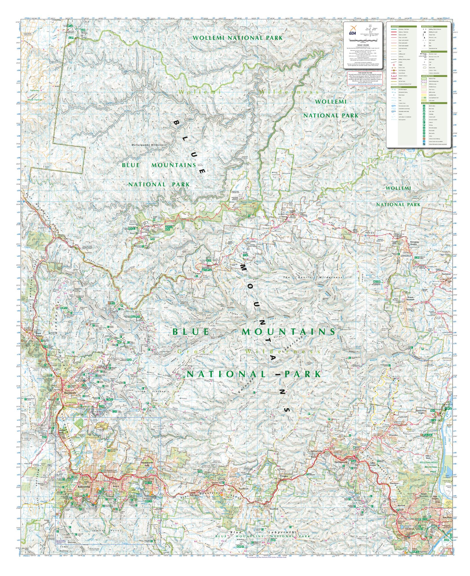Blue Mountains North (NSW) Topographic Map | Shop Mapworld