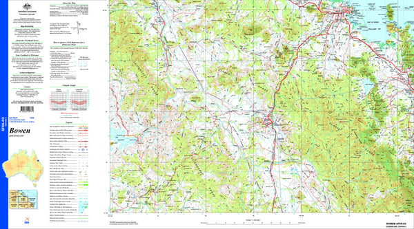 Bowen SF55-03 Topographic Map 1:250k
