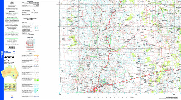 Broken Hill SH54-15 Topographic Map 1:250k