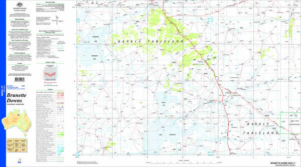 Brunette Downs SE53-11 Topographic Map 1:250k