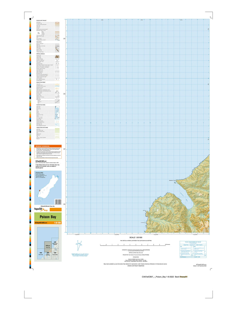 Poison Bay CA07ptCB07 - Poison Bay Topo50 map | Mapworld