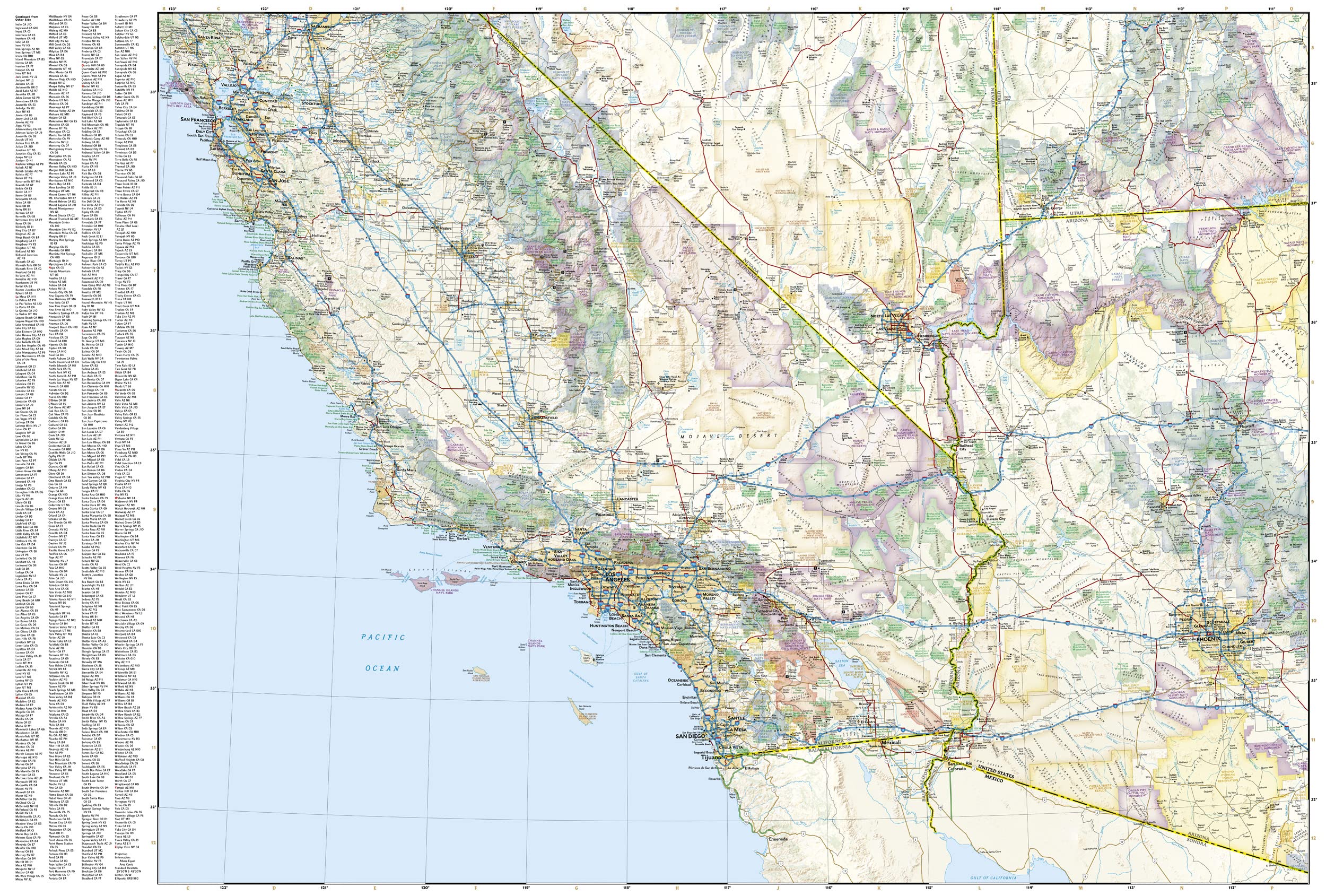 California Graphical Map Geographical Map Of California Map Of Los Angeles, California