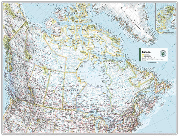 Canada Political Atlas of the World, 11th Edition, National Geographic Wall Map