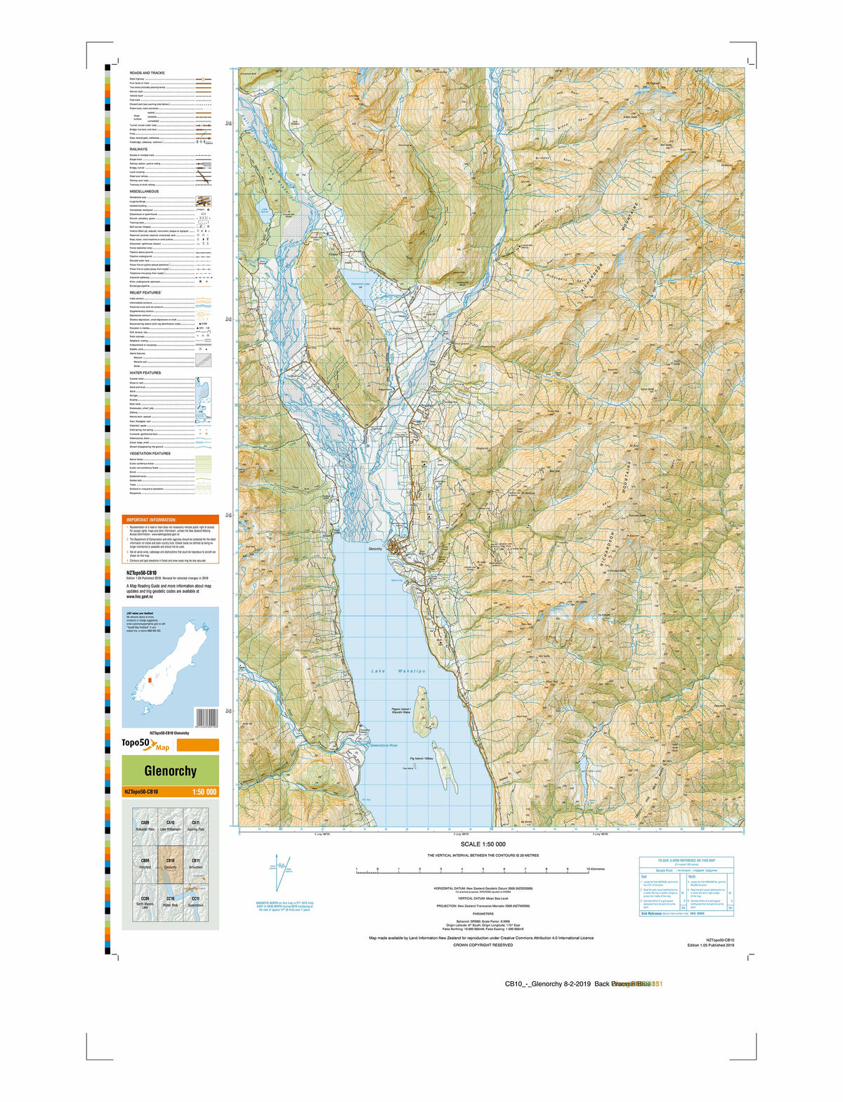 CB10 - Glenorchy Topo50 map | Mapworld
