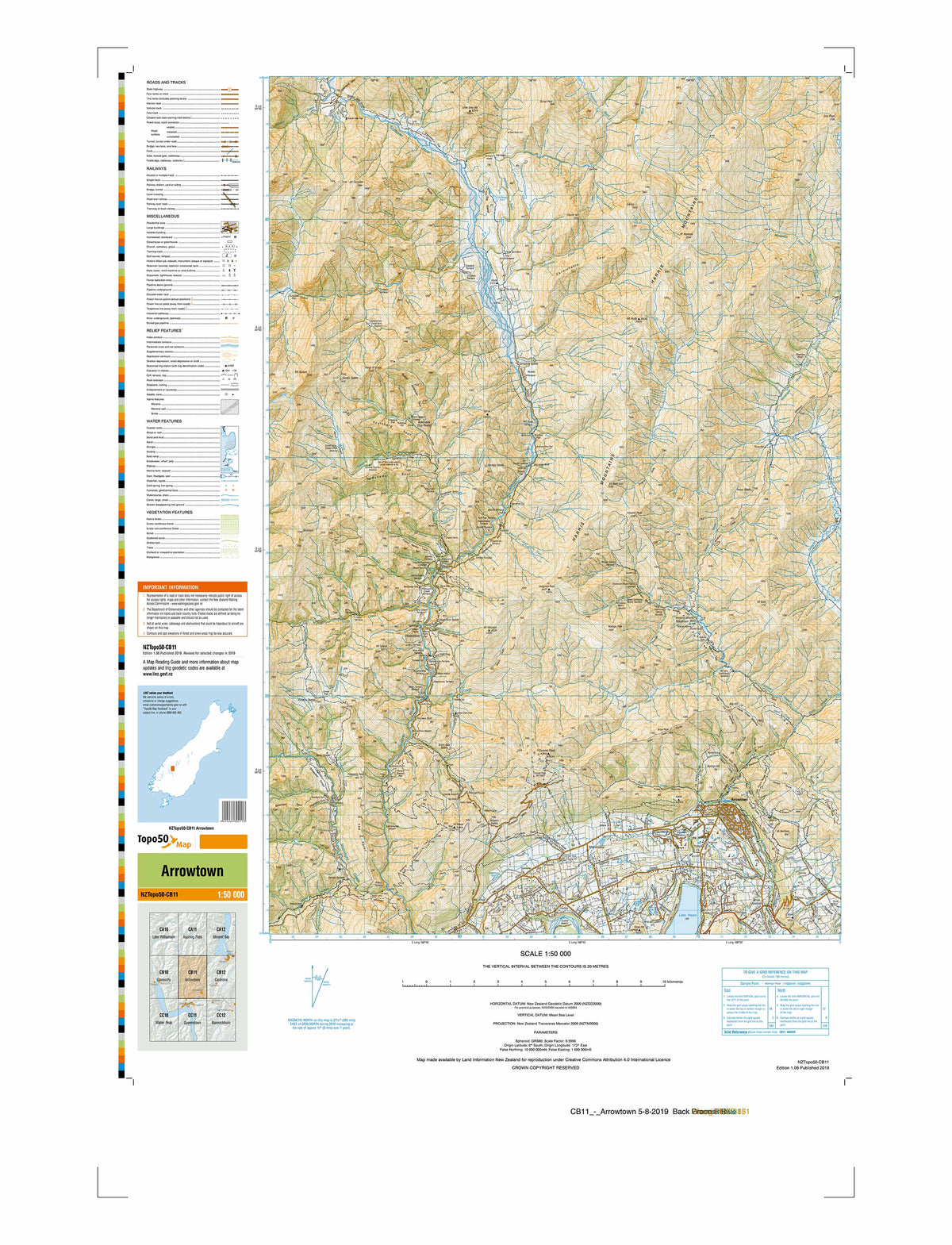 CB11 - Arrowtown Topo50 map | Mapworld