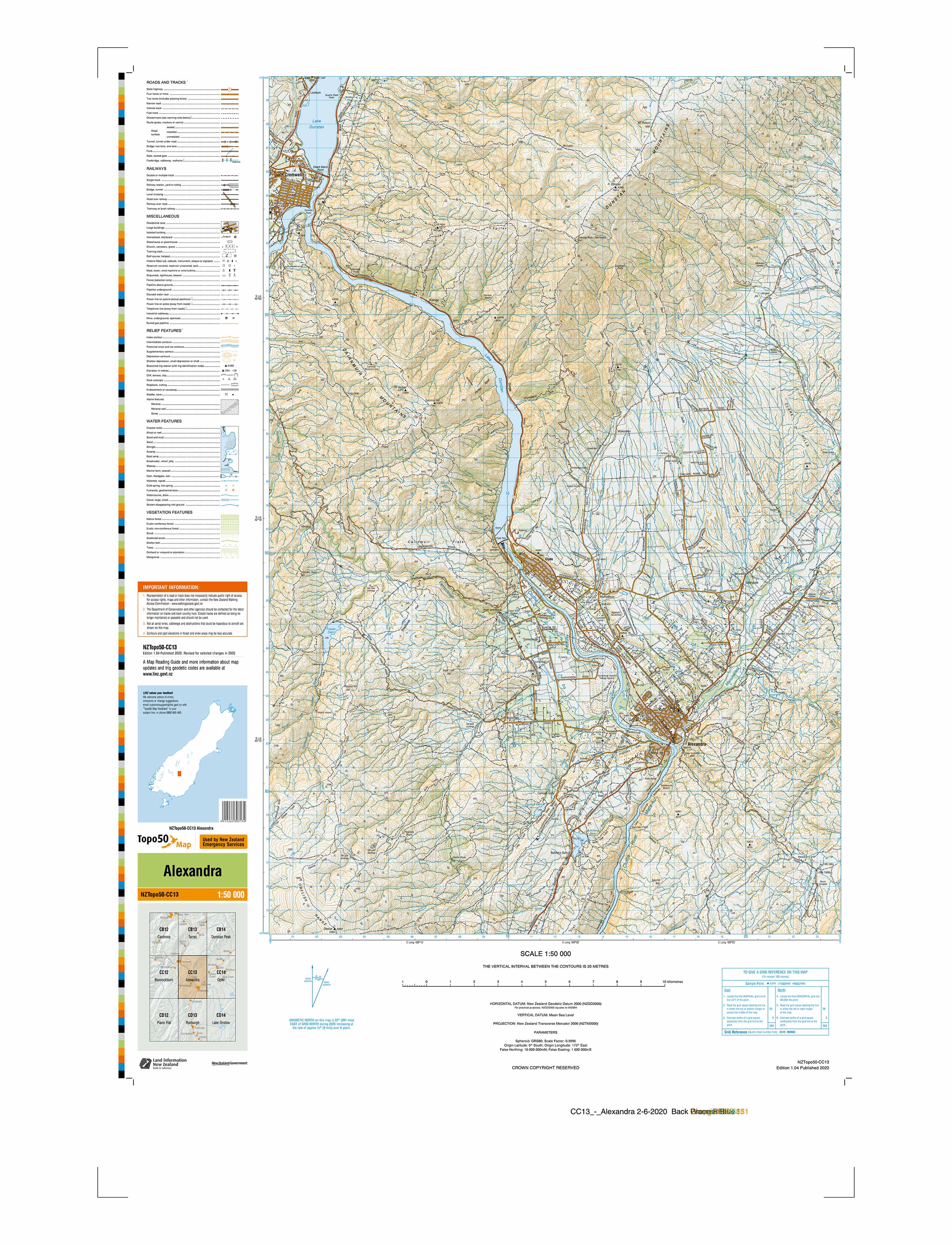 Alexandra Point Map CC13 - Alexandra Topo50 map | Mapworld