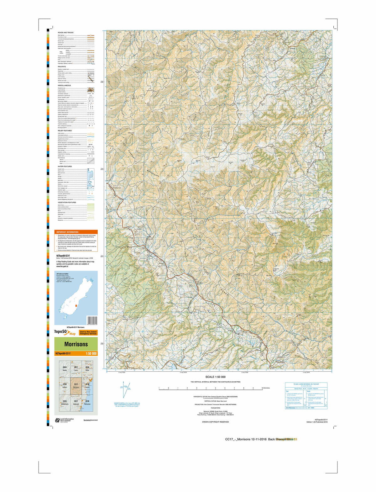 CC17 - Morrisons Topo50 map | Mapworld