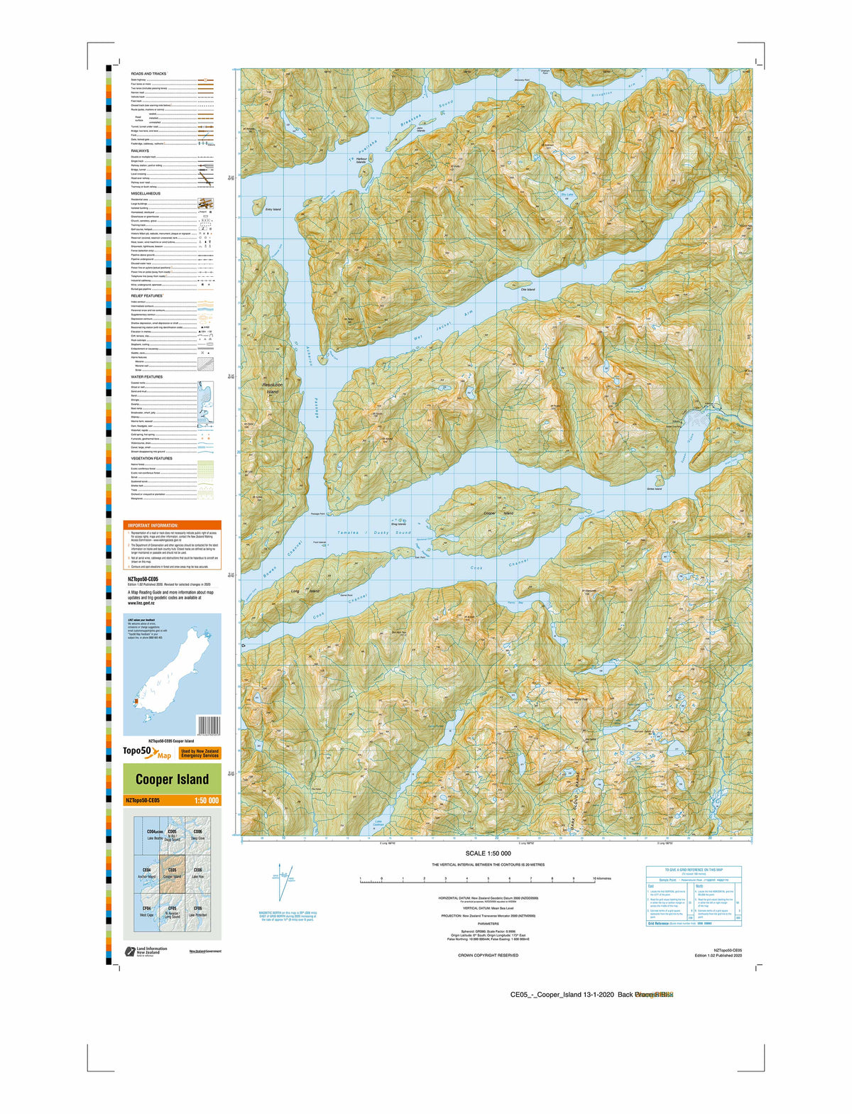 CE05 - Cooper Island Topo50 map | Mapworld