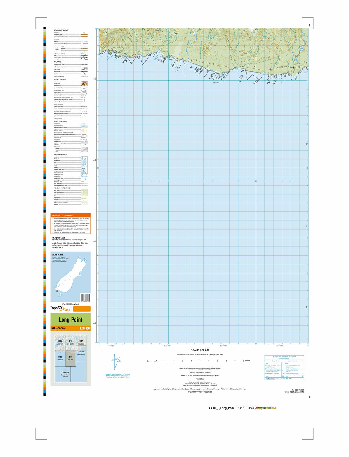 CG06 - Long Point Topo50 map | Mapworld