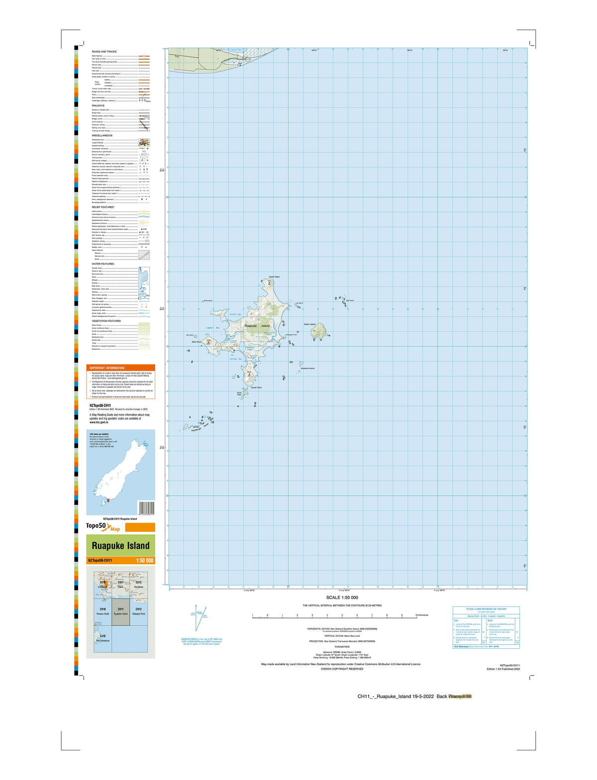 CH11 - Ruapuke Island Topo50 map | Mapworld