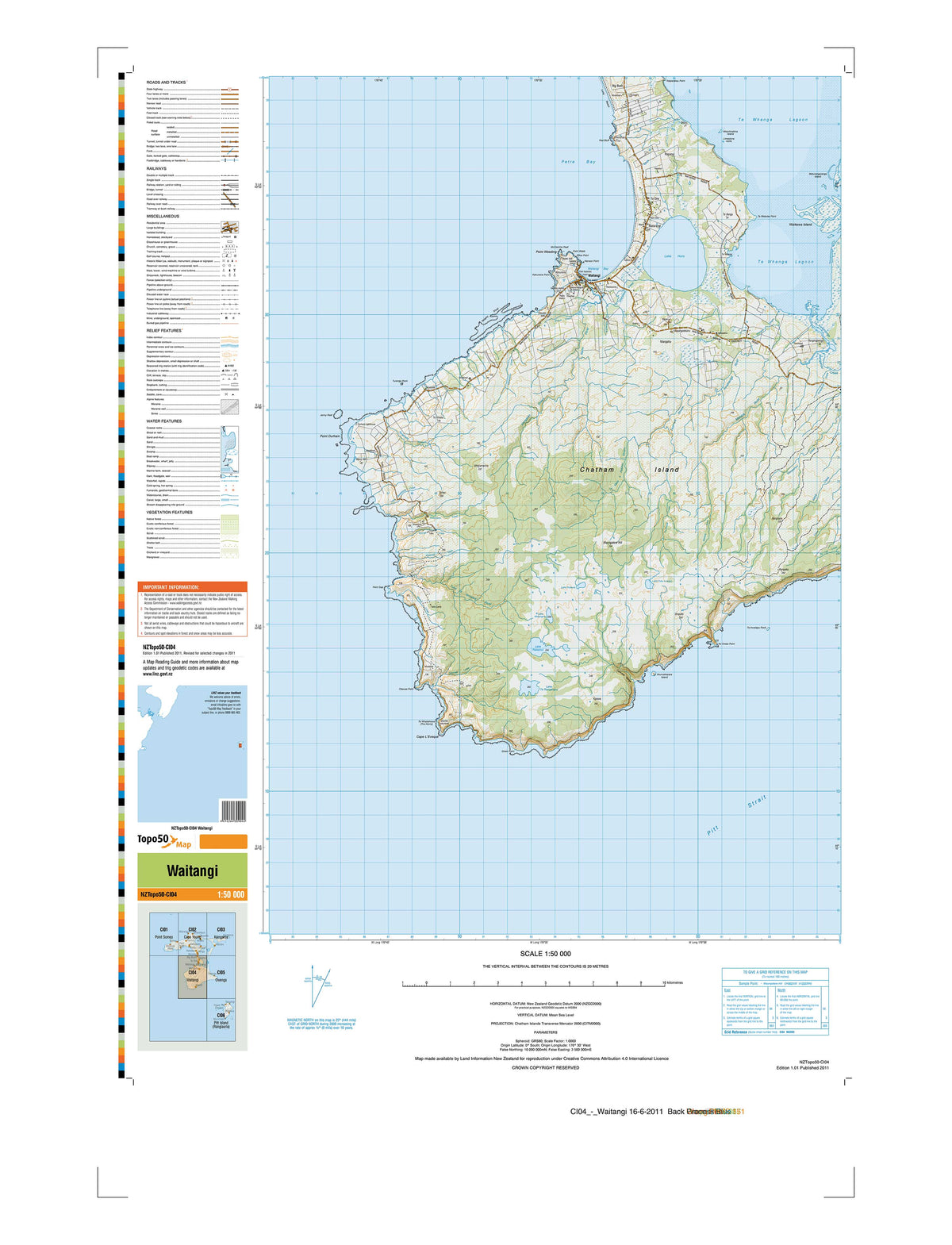 CI04 - Waitangi Topo50 map | Mapworld