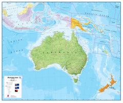 Australasia Political Maps International 1080 x 900mm Wall Map