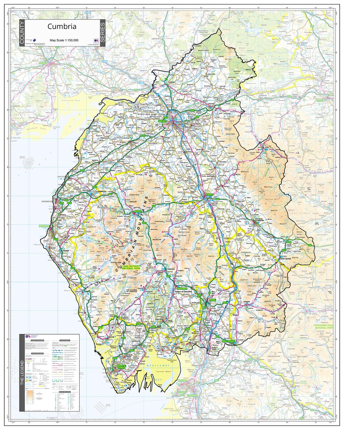 County Map of Cumbria | Mapworld