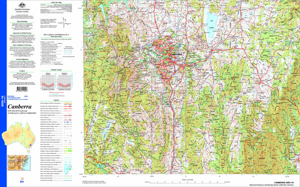 Canberra SI55-16 Topographic Map 1:250k