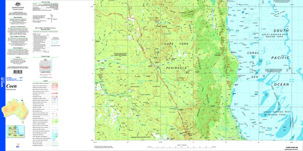 Coen SD54-08 Topographic Map 1:250k