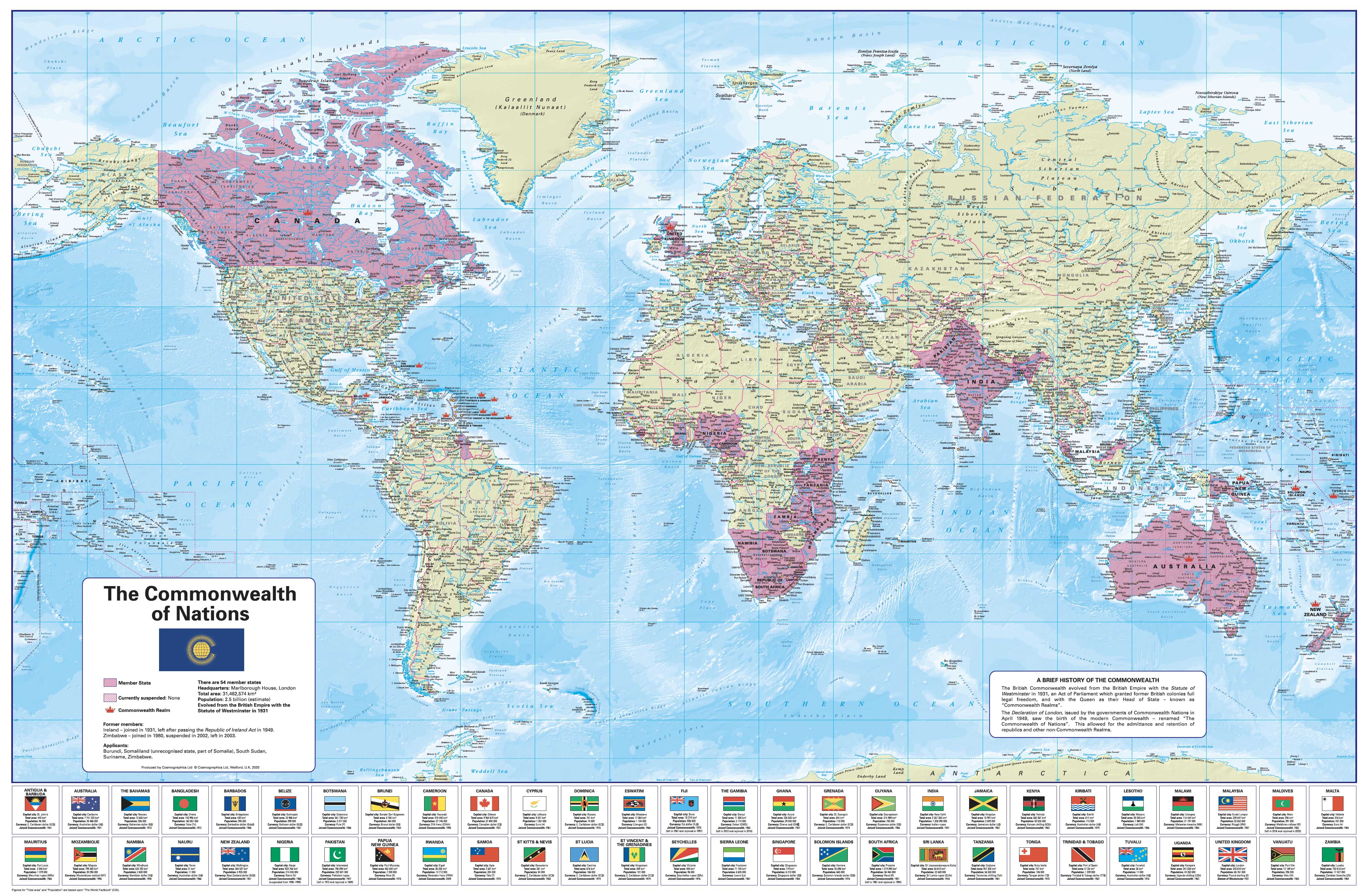 Commonwealth Of Nations Wall Map Mapworld commonwealth-of-nations-wall-map-mapworld
