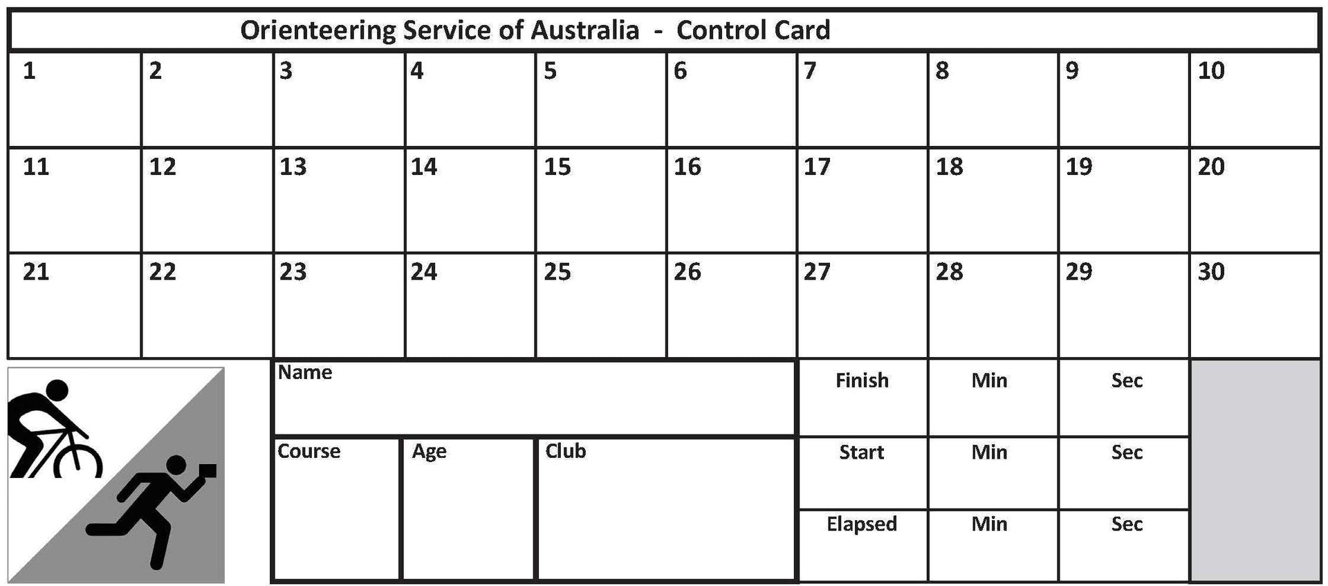 Control Cards - 30 punch, Buy Orienteering Control Cards - Mapworld