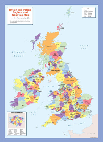 Children's Political Map of Britain and Ireland 640 x 910mm
